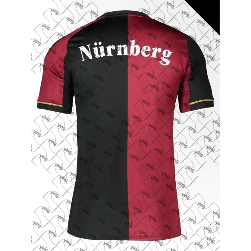 25-26 Nuremberg Football Club Herren-Heimtrikot, großes Trainings-Fußballtrikot, atmungsaktives und schnell trocknendes Trikot