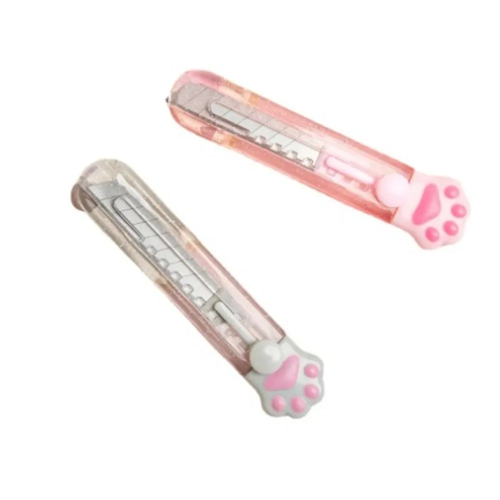 Portable Ps Cat Paw Art Utility Knife Transparent Sharp Blade Paper Cutter Blade Stationery Stationery