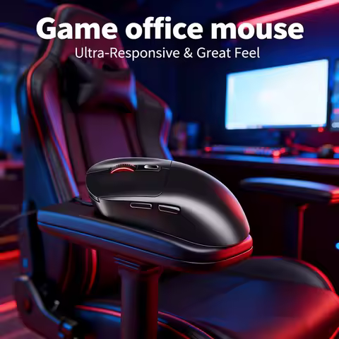 YINDIAO Lightweight Wireless Gaming Mouse, Tri-Mode 2.4G/USB-C Wired/BT, 5000 DPI 1000Hz, Ergonomic, for PC Mac Laptop Desktop