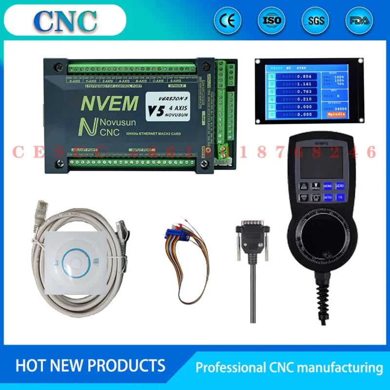 3/4/5/6axis NVUM mach3 NVEM engraving machine motion control card CNC controller NVMPG digital display handwheel extended displa