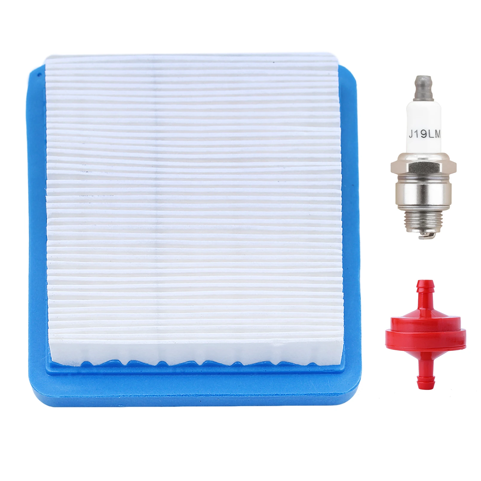 Air Filter and Spark Plug for Quantum 625 650 675 Lawnmowers with Motor for Champion RJ19LM / NGK B2LM Replaces 491588 399959