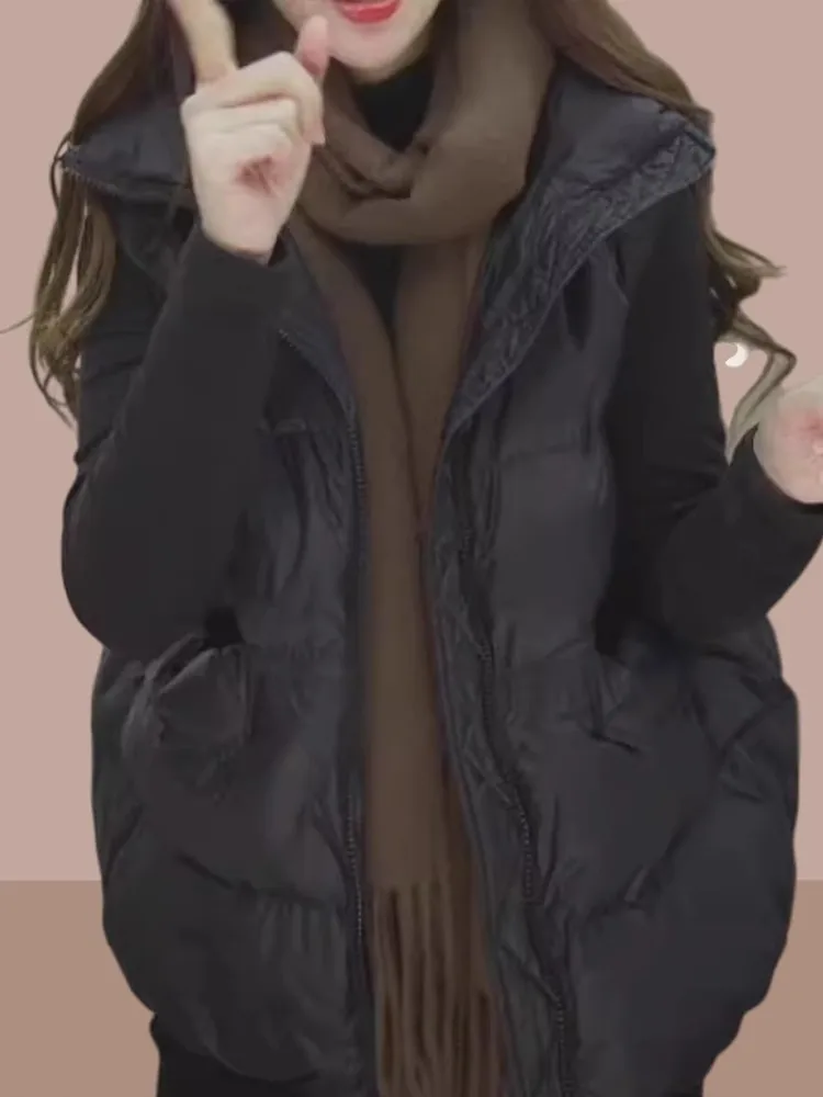 

Модный хлопковый жилет большого размера с воротником-стойкой, женское модное пальто для хлеба, теплая верхняя одежда, осень-зима, для поездок на работу