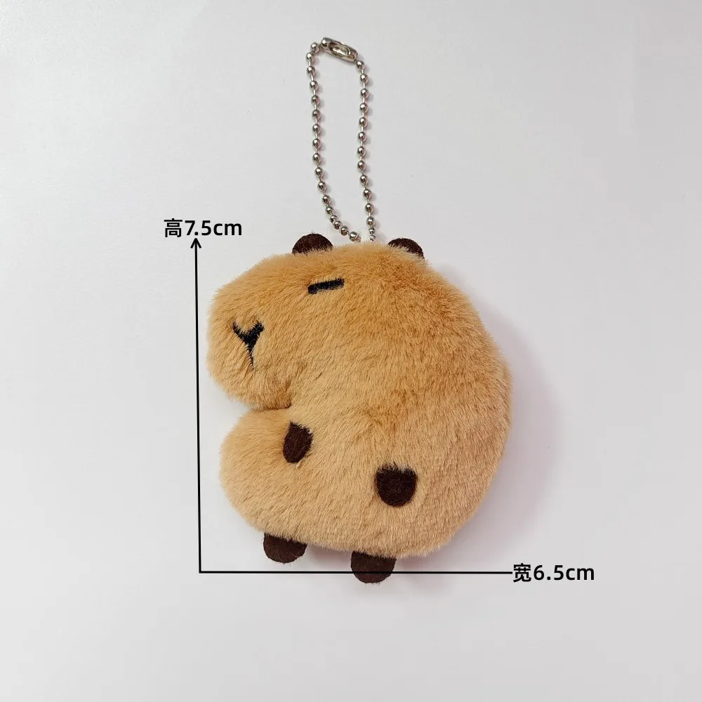 Creative Soft Stuffed Animal Capybara Plush Doll Star Squeak Toy Cartoon Bag Pendant Key Chain Backpack Car Bag Key Ring