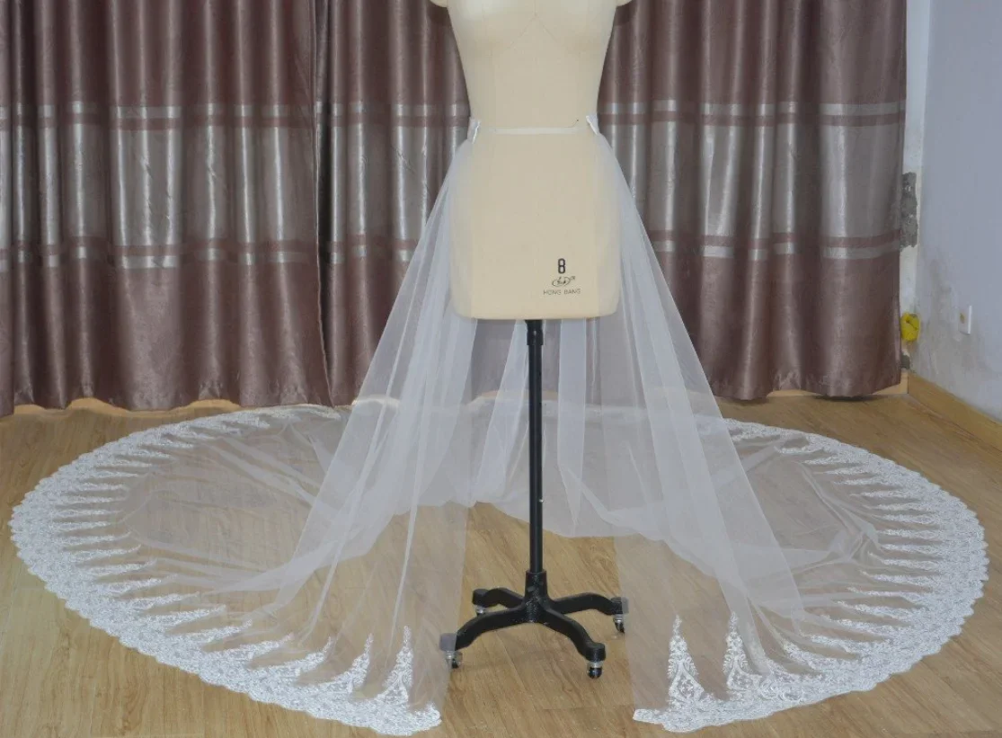 Có thể tháo rời cô dâu váy, overskirt, Voan váy, Tùy Chỉnh váy, viền Ren váy, Bầu váy, nhà thờ Đoàn tàu váy, Cô Dâu Váy