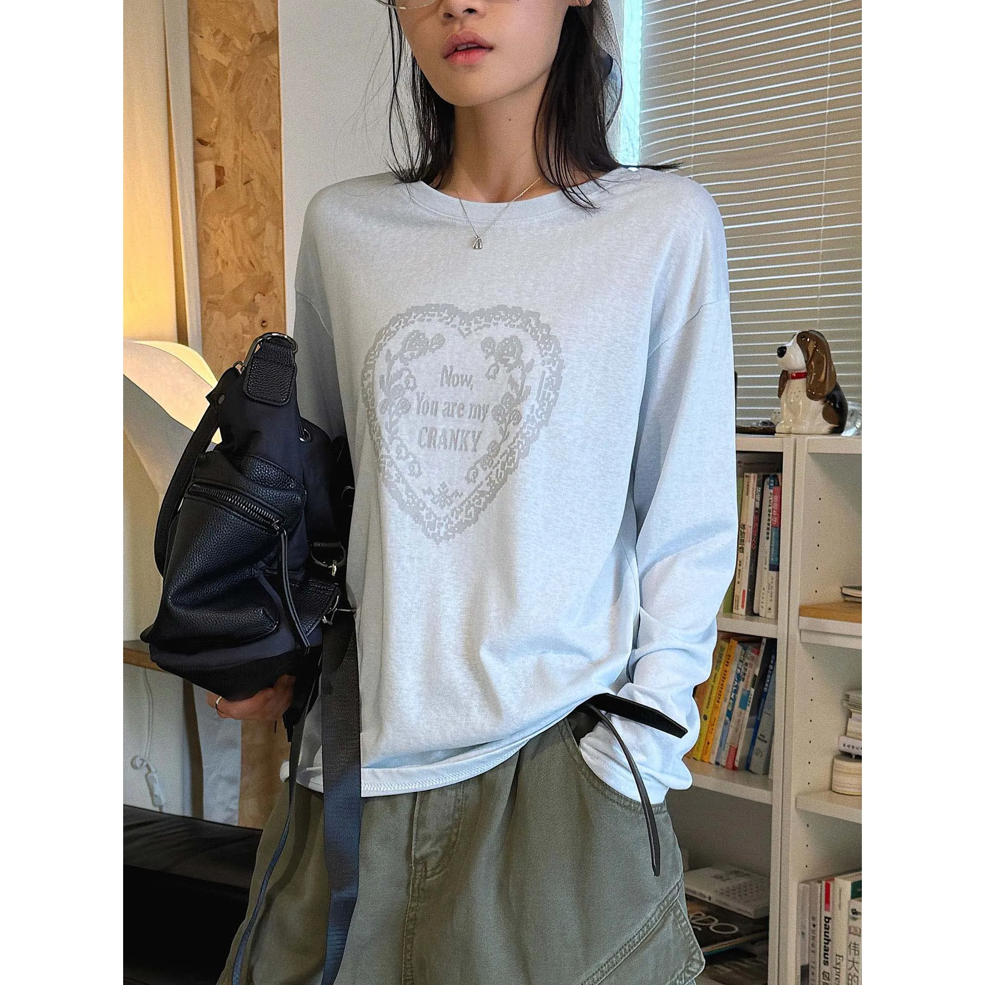 FANAN Summer New Korean Style Simple Fashionable Age-Reducing Letter Heart Print Sunscreen T-Shirt Skin-Friendly Top For Women