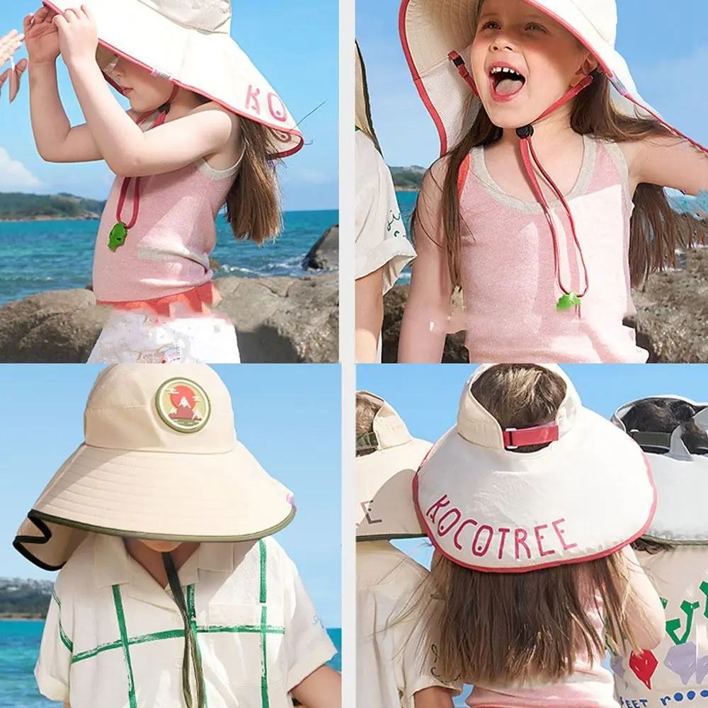 Camping Alpine Cap Children's Sun Protection Hat New with Whistle Sun-Shade Fisherman Hat Beach Hat Adjustable with Cape Sun Hat