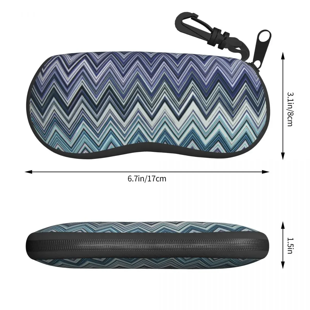 Home Zig Zag Bohemian Eyeglass Glasses Case Women Men Soft Zigzag Boho Pastel Sunglasses Protective Box