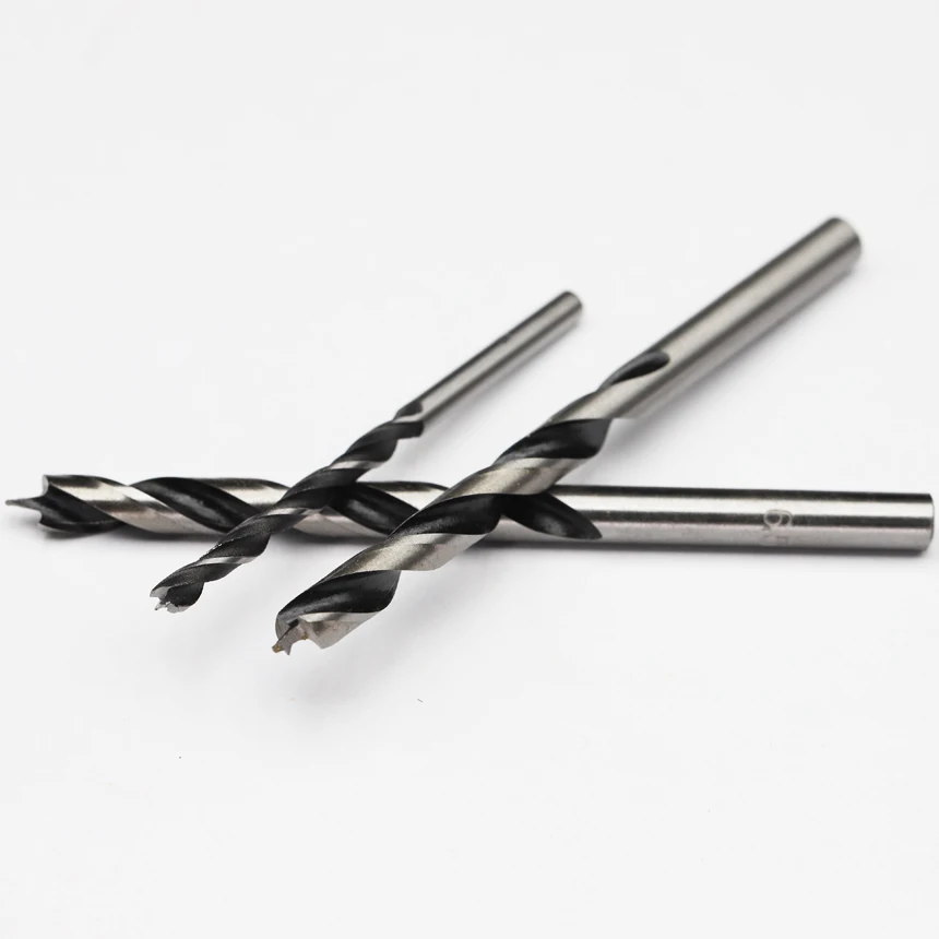 3/4/5/6/7/8/9/10/12/13/15/18-20mm Rubber Wood Woodworking Tool Straight Shank Twist Tricuspid Three Awl Brad Pointed Drill Bit