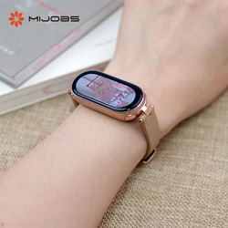 Strap for Mi Band 10 9 8 7 6 5 Watchband for Xiaomi Smart Band 9 NFC Global Version Bracelet For Mi band 8 WristBand Leather