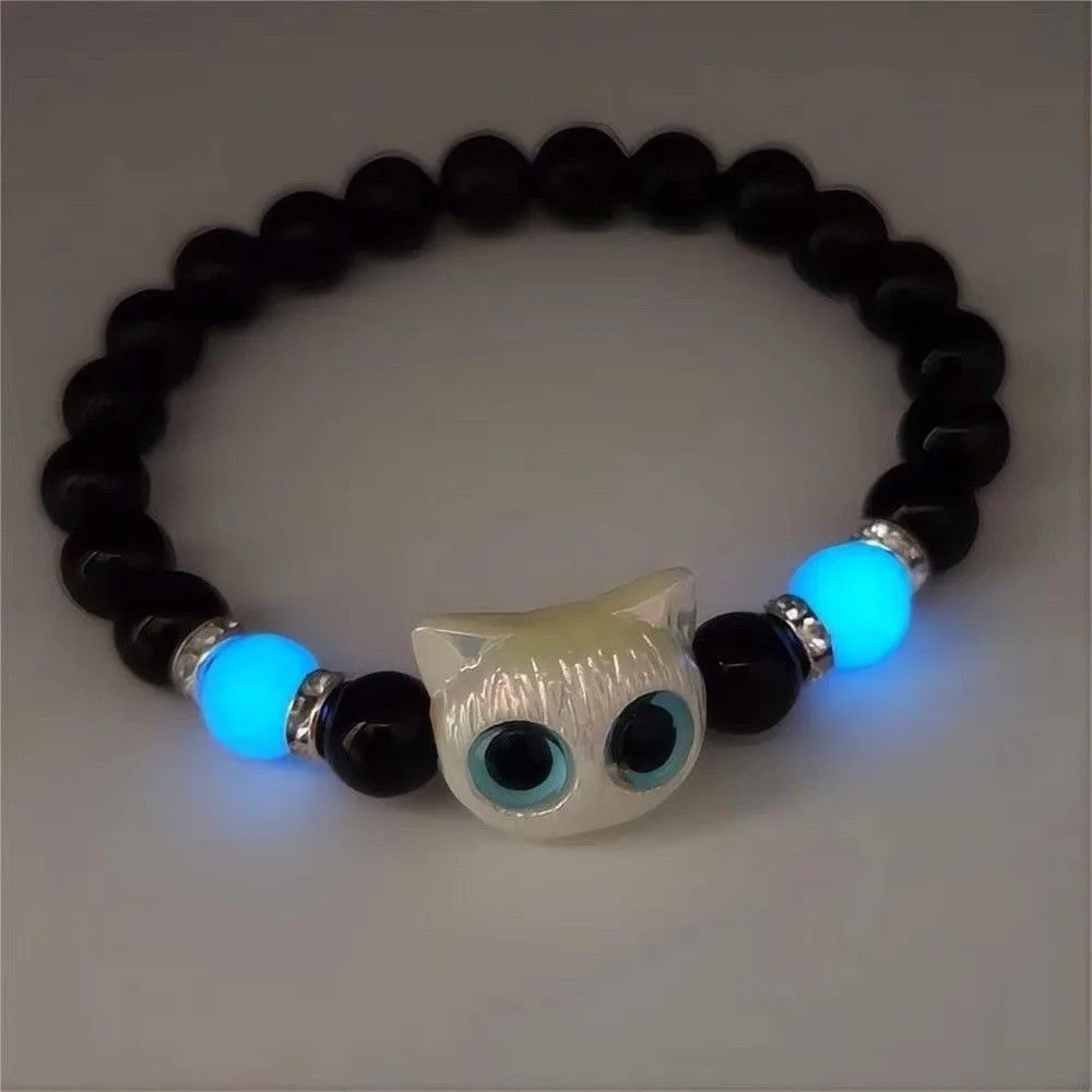 Natural Jade Agate Cat Bracelet Beads Bangle Fashion Talismans Vintage Luxury Amulet Carved Accessories Charm Gifts for Women