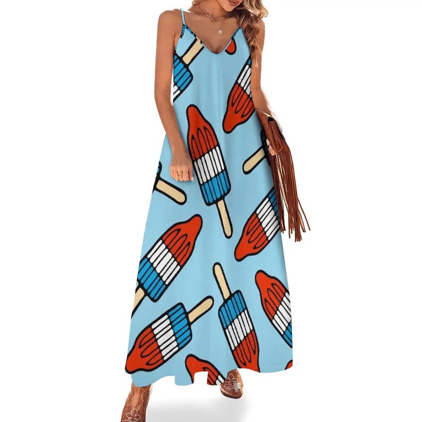 

Rocket Popsicle Pattern Sleeveless Dress Elegant gowns clothes for woman Dress