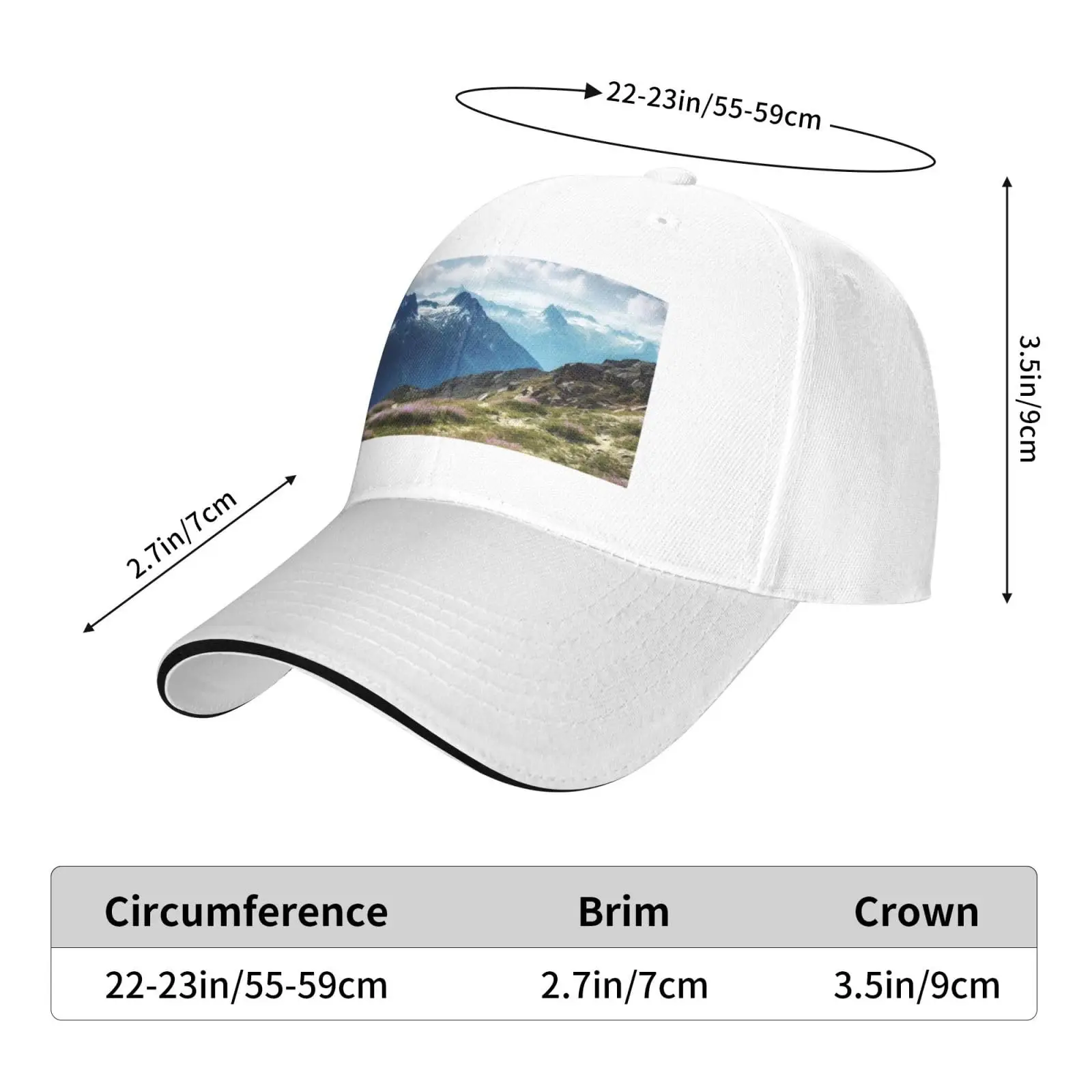 Men And Women Baseball Hat Mountains Printing Stylish Dad Cap Trucker Low Profile Hats Adjustable Washable Daily Outdoor Wear