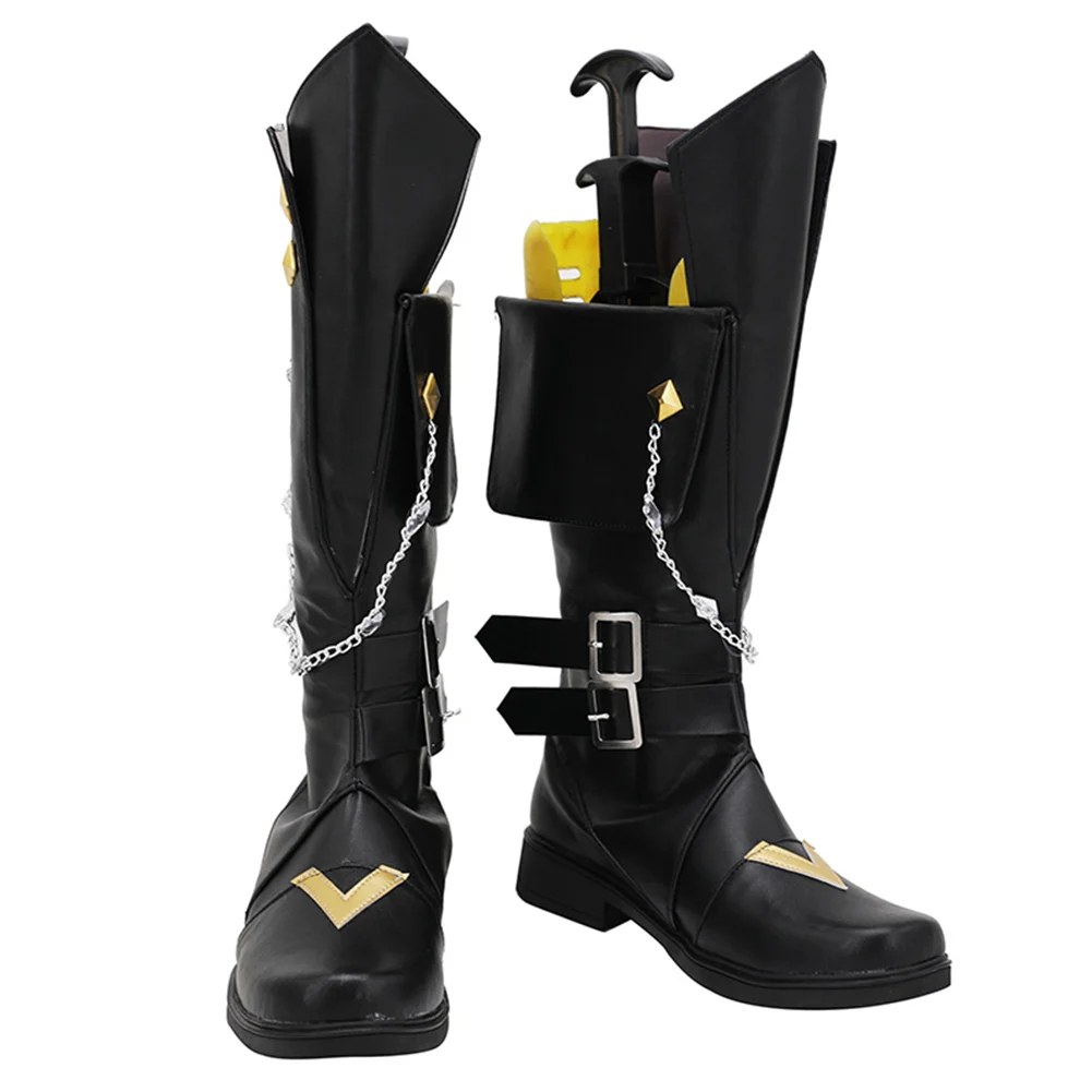 Genshin-zapatos de Cosplay de Tartaglia de impacto, botas, Disfraces de Halloween, accesorio hecho a medida