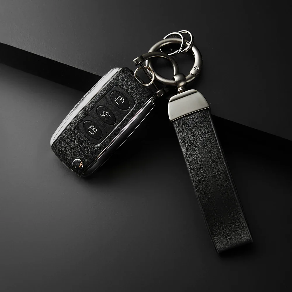 PU Leather Motorcycle Keychain Women Men Car Key Ring Chain Holder Key Strap Waist Wallet Keyring Business Party Jewelry Gifts