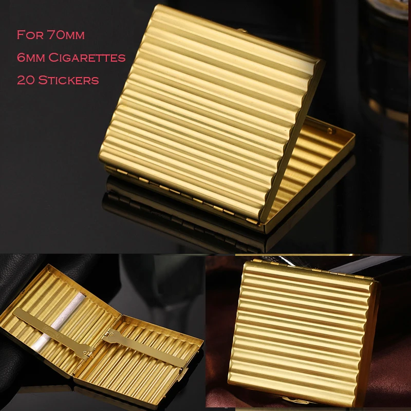 Hand-rolled Copper Cigarette Case Corrugated Special Pocket Cigarette Holder for 70mm Tobacco Smoking Gift Box