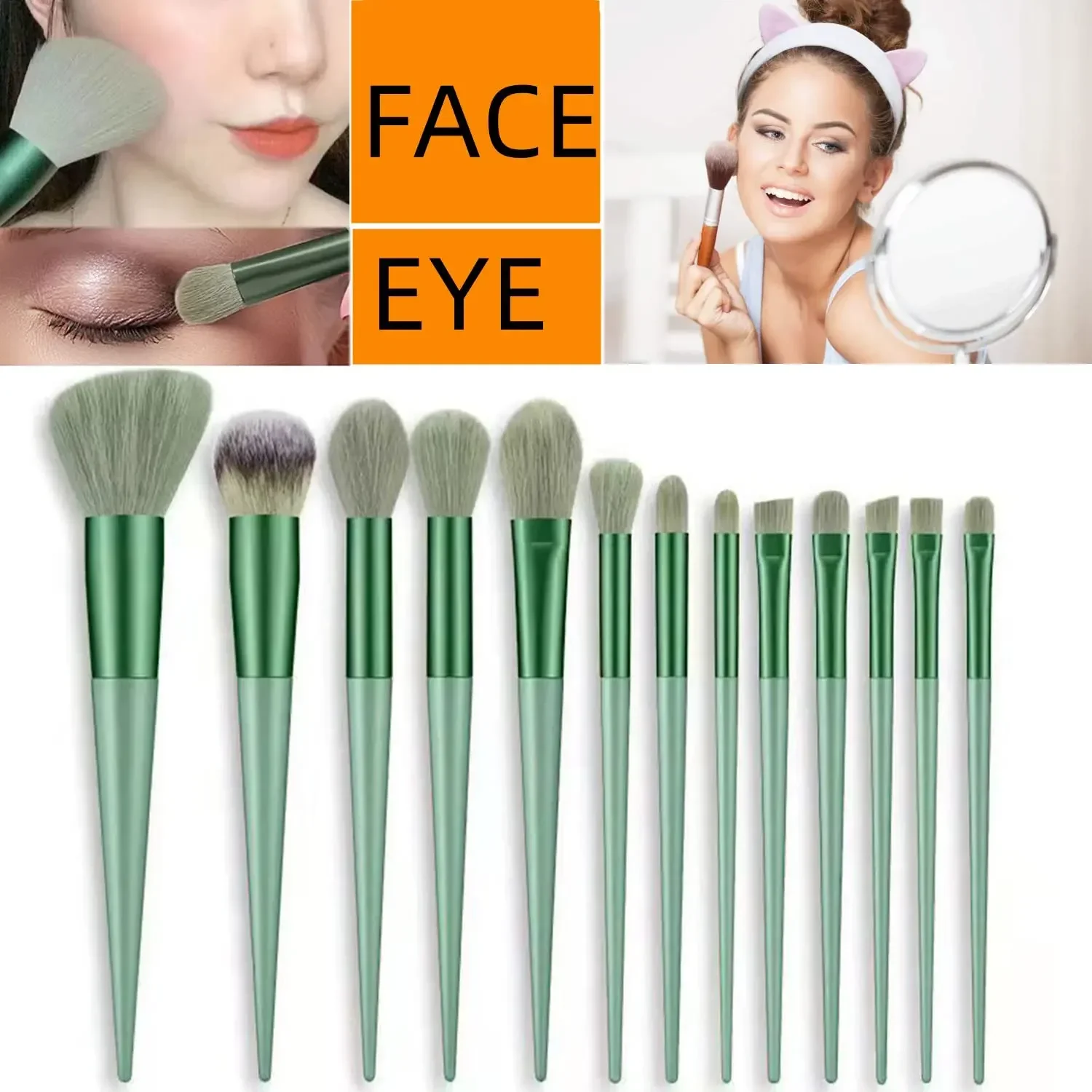 13Pcs Makeup Brush Brushes Set Cosmetic Makeup Sponge Makeup Brush Cleaning Box Beauty Tool Eyeshadow Blush Professional Brushes