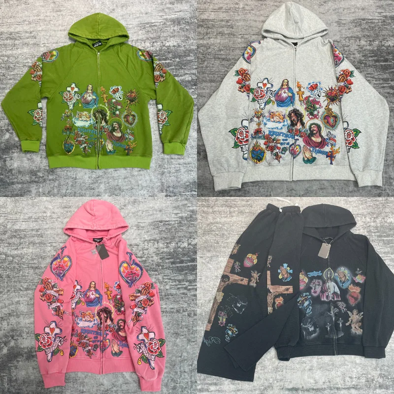 American Trend Righteous Hoodie Autumn Winter High Street Casual Printed Hooded Sweatshirt Men's Women's Loose Pullover