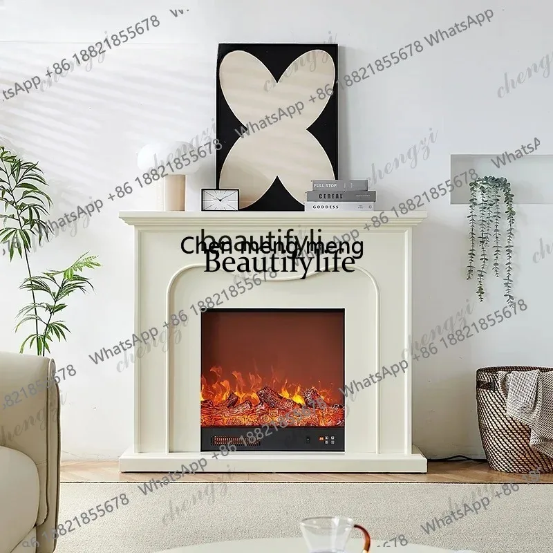 03  1.2 meters French fireplace decorative cabinet, cream wind mantel simulation fire electronic fireplace core household