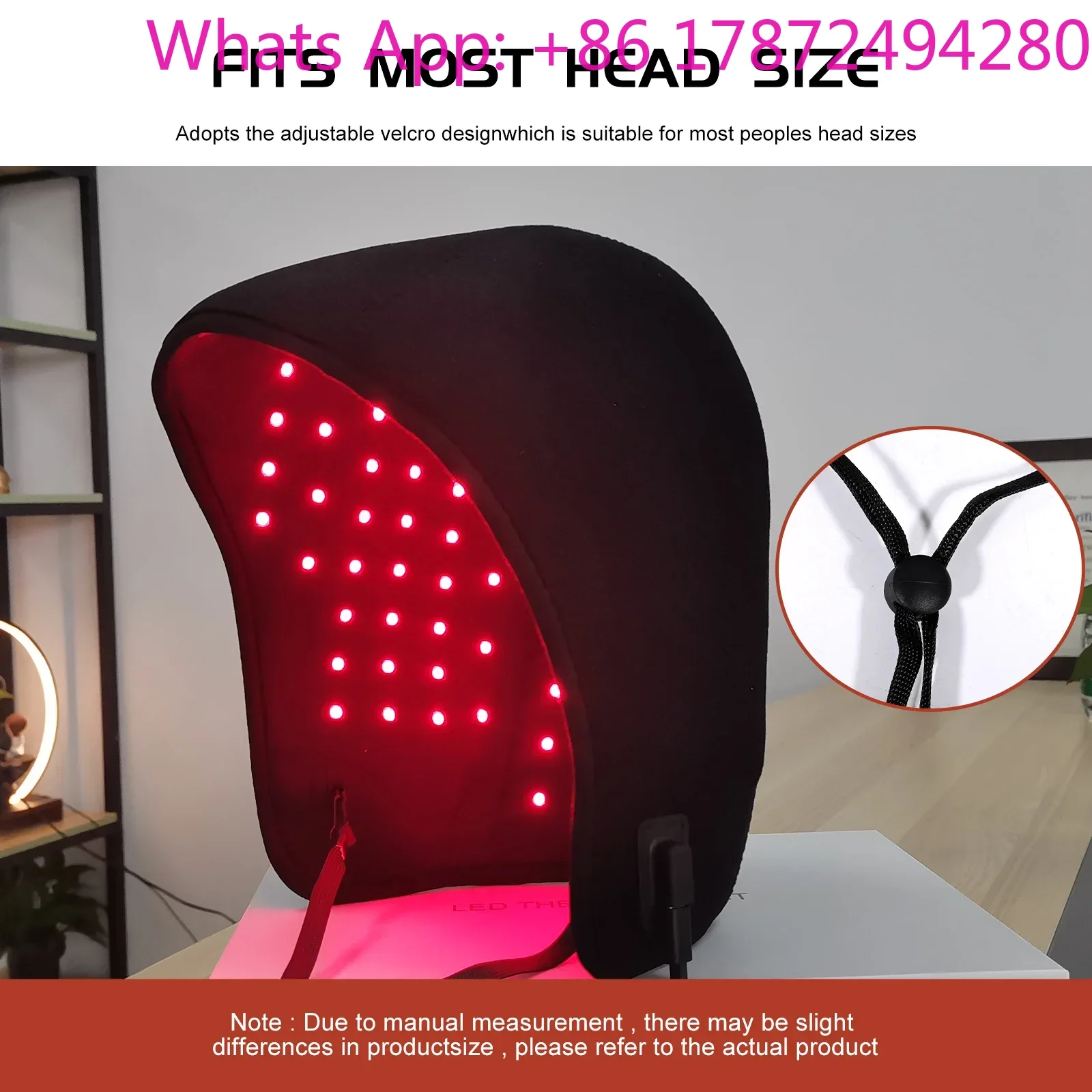 Wearable Light Therapy Hat, Red Blue Light Device for Hair Growth & Pain Relief