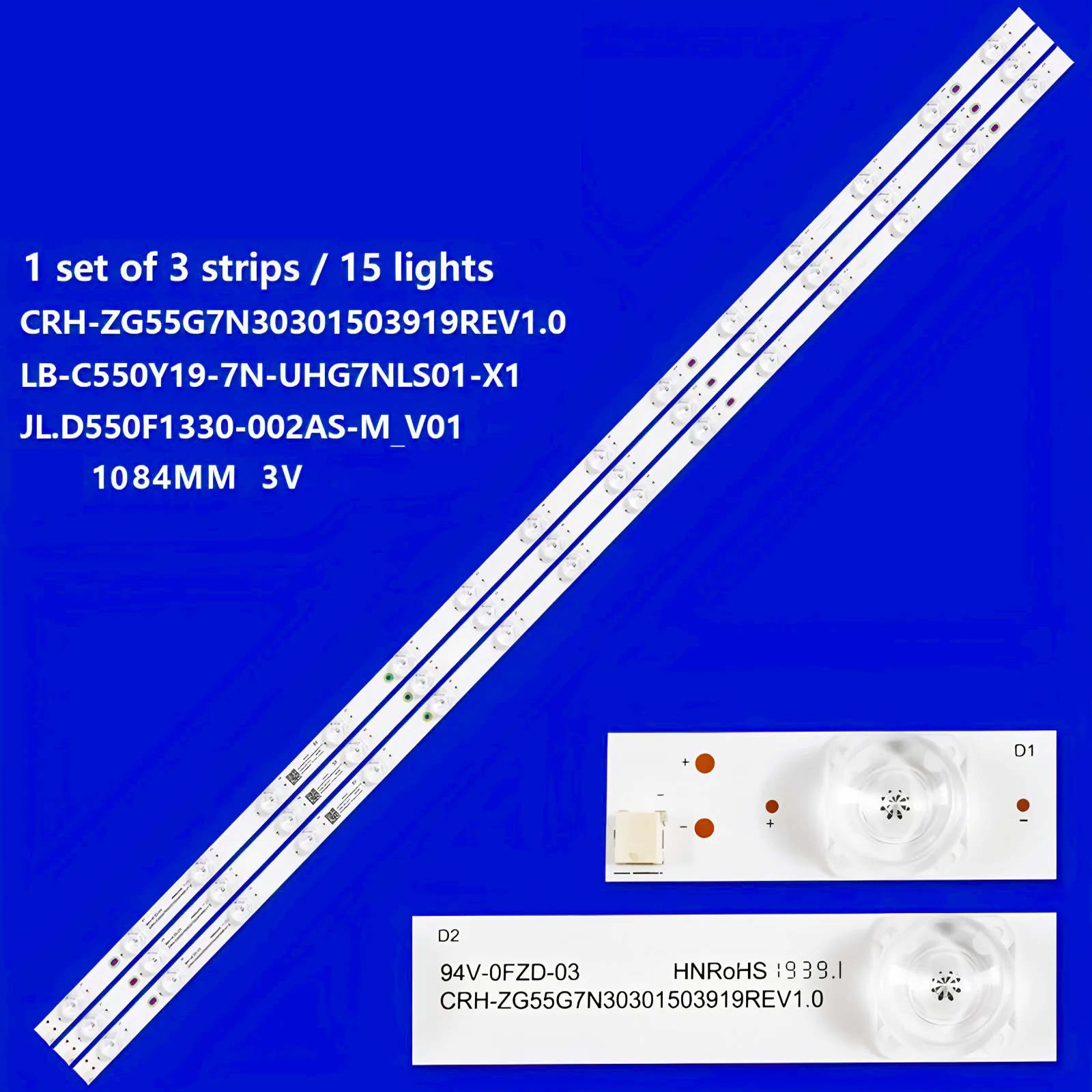 Светодиодная лента для телевизора Chiq U55G7PF U55H7A U55H7SX AWA550US JL.D550F1330-002AS-M_ V01 C550Y19 7N LB-C550Y19-7N-UHG7NLS01-X1 55G7N