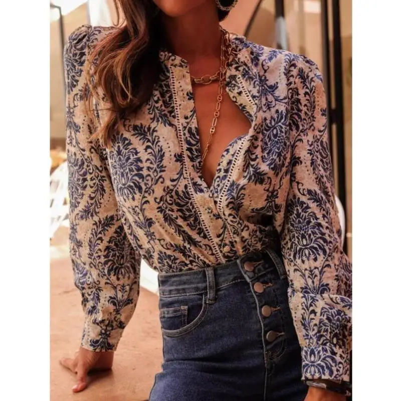 

Ele Long Sve Топ с цветочным принтом для женщин Sli Женская модная внутренняя одежда из искусственной кожи Thiened