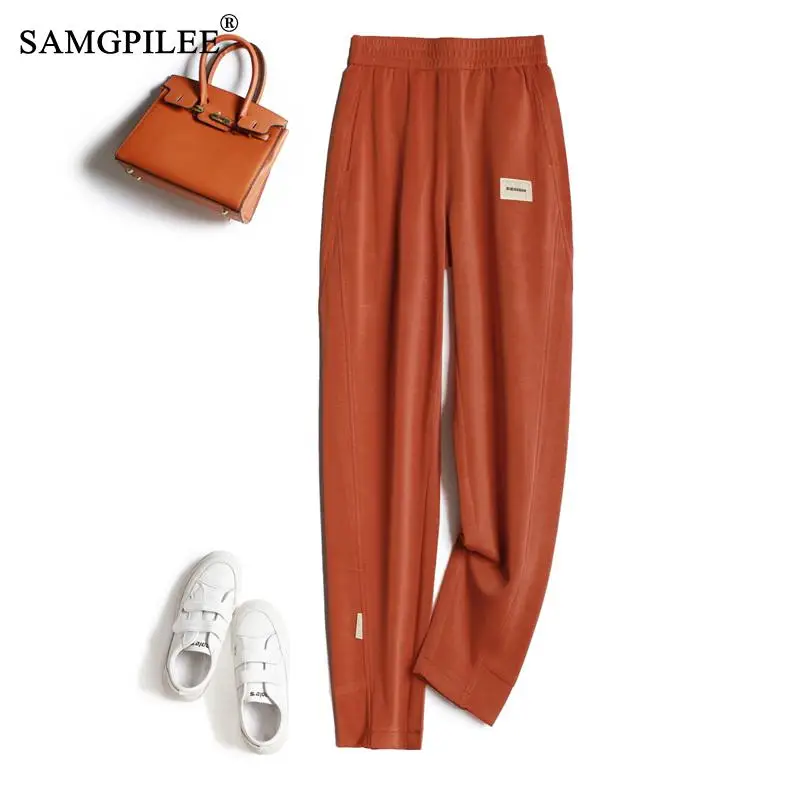 

Harem Trousers Women's Spring Summer 2023 Carrot Loose Elastic Waist Elastic Candy Color High Waist Casual Oversize Pants 4XL