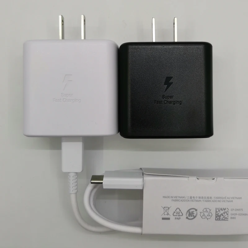 Samsung 45W USB-C US charger Super Fast Charge Adapter For Galaxy S20 S21 S22 S23 S24 Note20 Ultra 10 Plus Z Flip Fold 6 5 4 3 2
