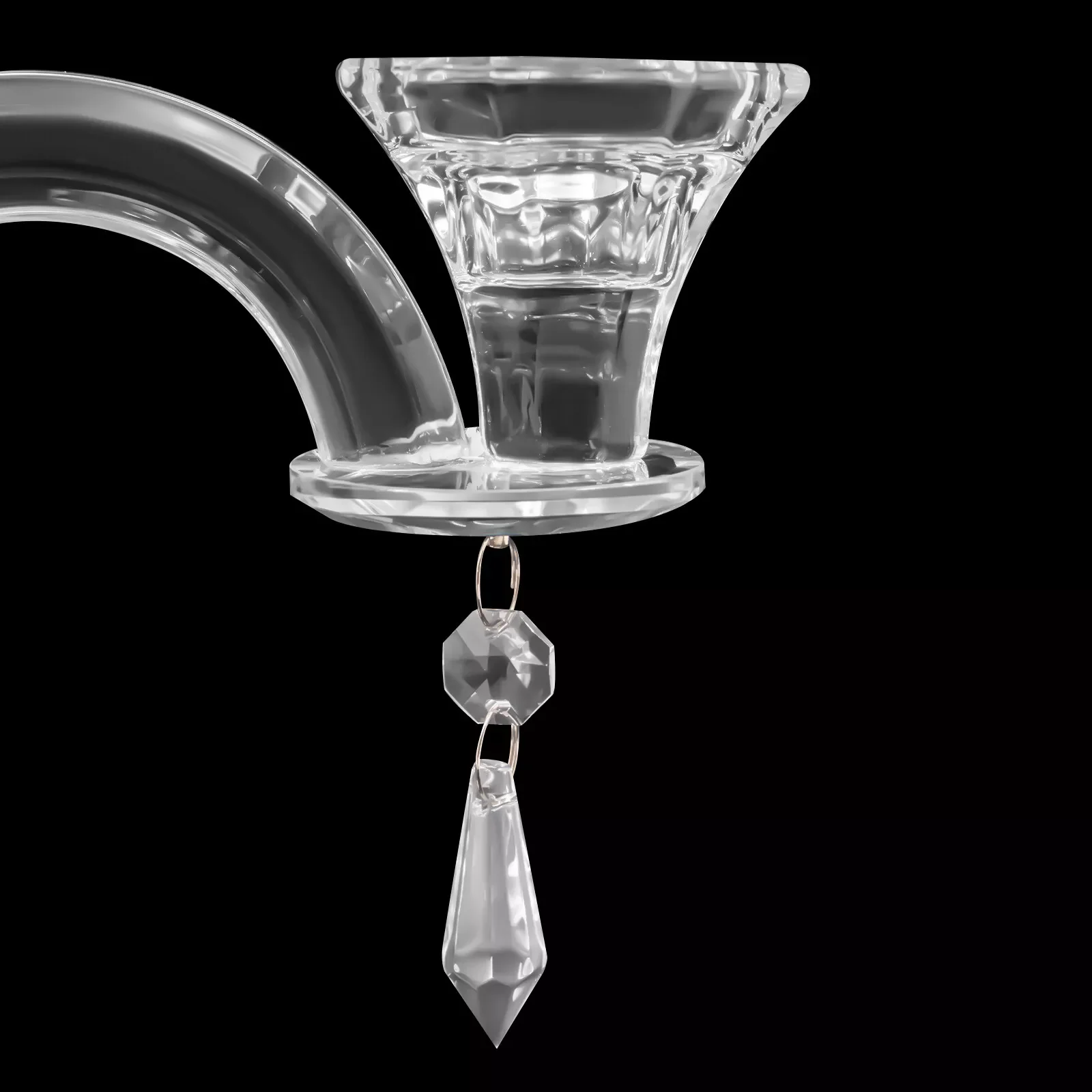 Portacandele a 3 bracci, portacandele in cristallo artificiale da 10,5 pollici, portacandele in cristallo da tavolo