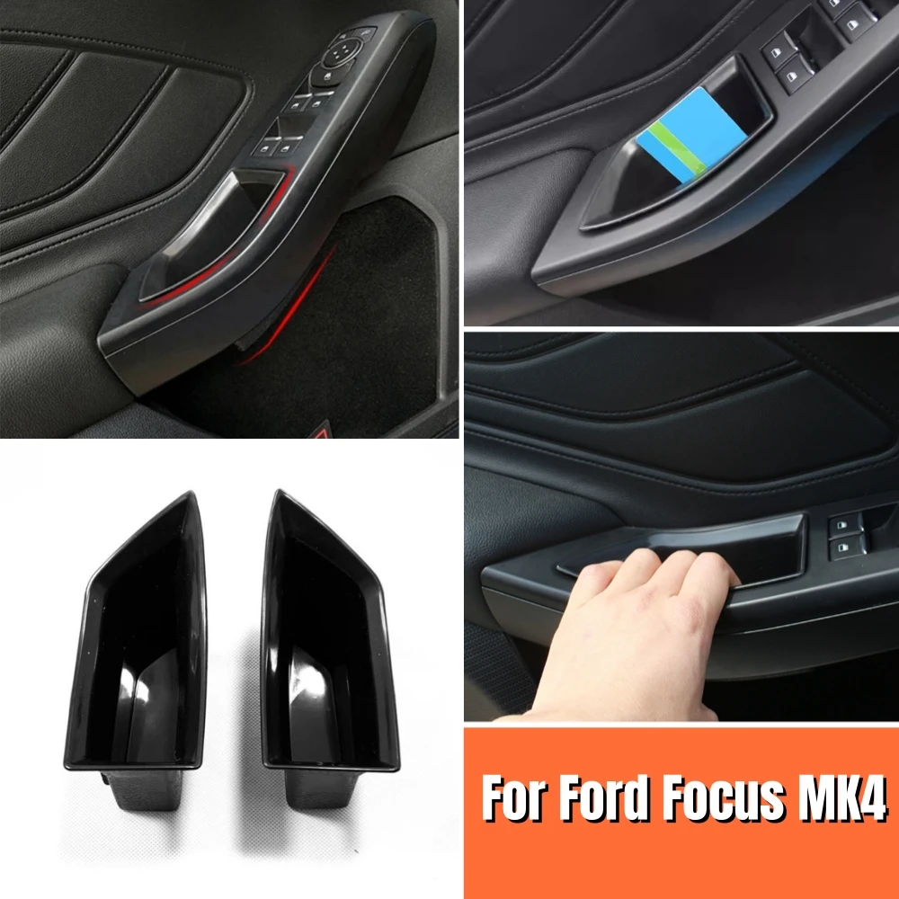 

For Ford Focus MK4 2019-2022 Car Front Door Armrest Storage Handle Glove Box Organizer Container Holder Cover Trim Accessories