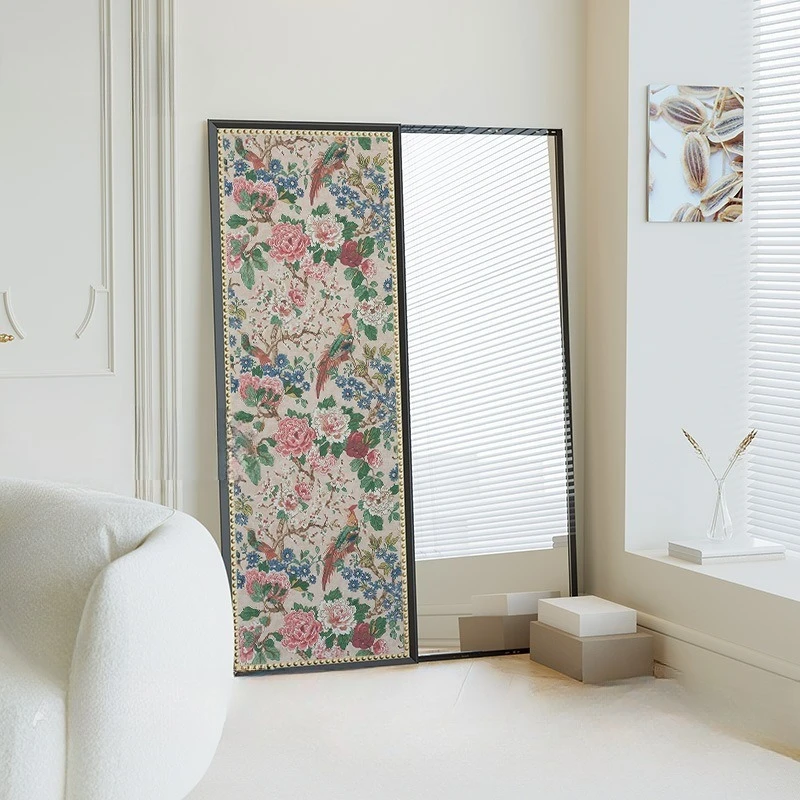 Medieval entrance decorative painting, push-pull full-length mirror French style