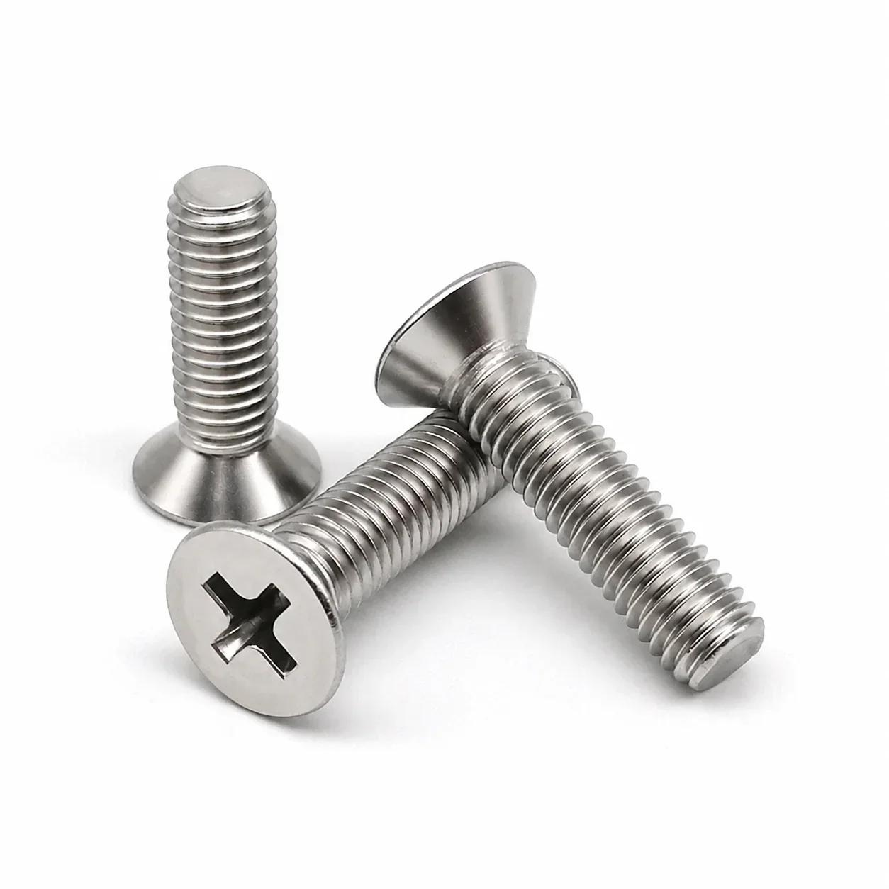 20/50/100 Pieces of 304 Stainless Steel Cross Flat Head Countersunk Head Bolts M3 M4x5-25mm Cross Countersunk Head Bolts