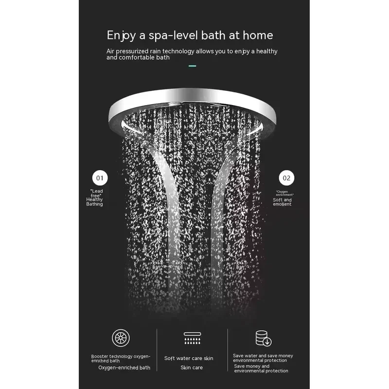 Top Stainless Steel Brass Spool Rain Shower System Chrome Single-Handle Massage Piano Key Set Floor Stand Faucets for