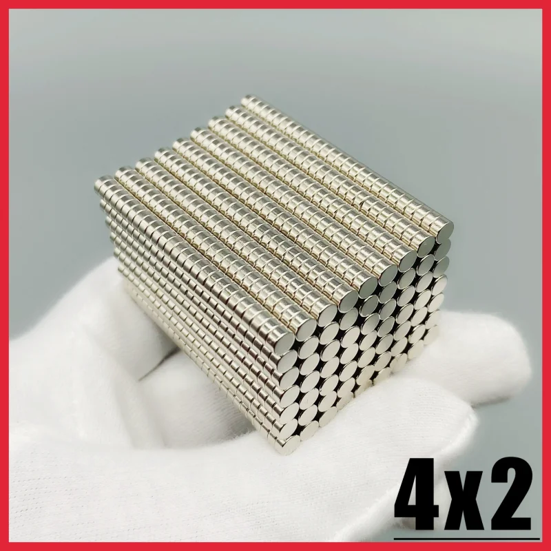 50~1000 Stück 4x2 mm Mini-Kreismagnete, 4mmx2mm N35 Neodym, stark, Durchmesser 4x2mm, Permanent-NdFeB-Hakenwerkzeug, Scheibe 4*2 mm – Detail 6