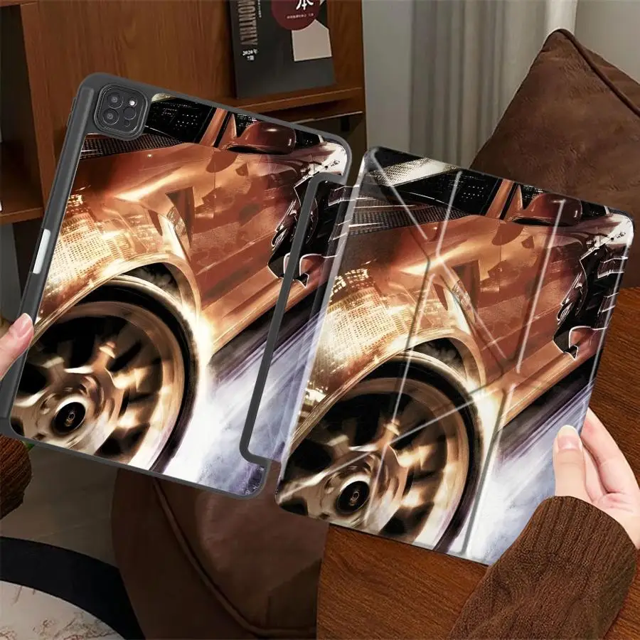 

Чехол для планшета iPad Air 4 5 M3 M2 M4 11 дюймов, Mini 6 7, Pro 11-го, 10-го, 9-го, 8-го, 7-го поколений, 12.9 дюймов Pro 2025, с держателем, стильный, автомобильный дизайн