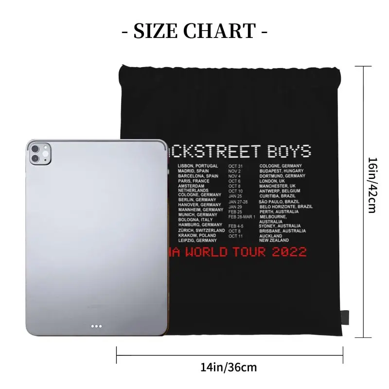 Backstreet Boys Band 2022 Dna World Tour 2022 Graphic Concert P-74 Drawstring Bags Gym Bag Softback Sports Bag