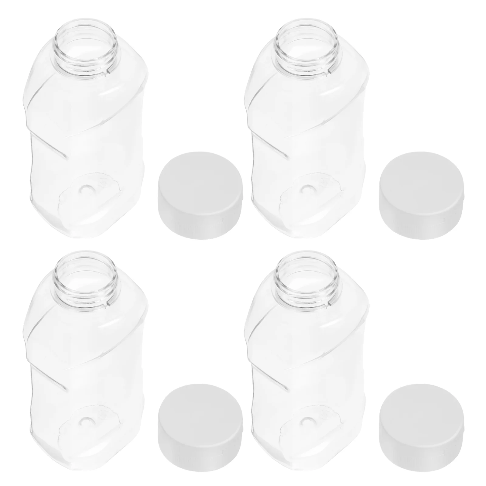 

4 Pcs Jam Jar Seasoning Dispensers Squeeze Bottle Ketchup Bottles Condiment with Cap Mustard Sauce
