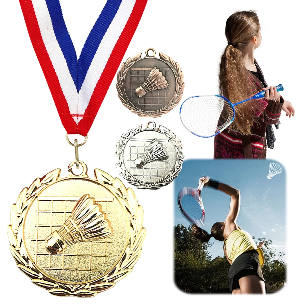 

5cm Badminton Medal Gold/Silver/Bronze Medal Zinc Alloy Metal Winner Medals Badminton Award Medals for Party Activities
