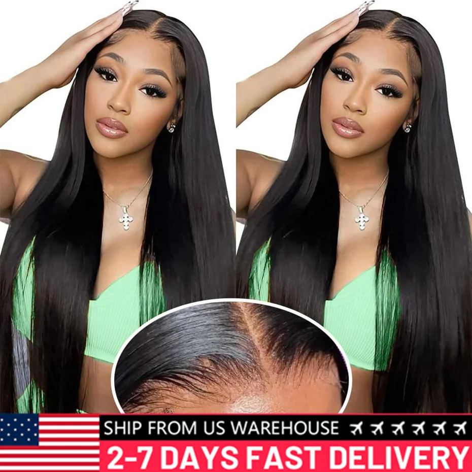 Ready To Wear 4x6/5x5  Glueless Straight Lace Front Human Hair Wig  Pre Plucked Hairline Pre Cut Human Hair Wigs For Black Women