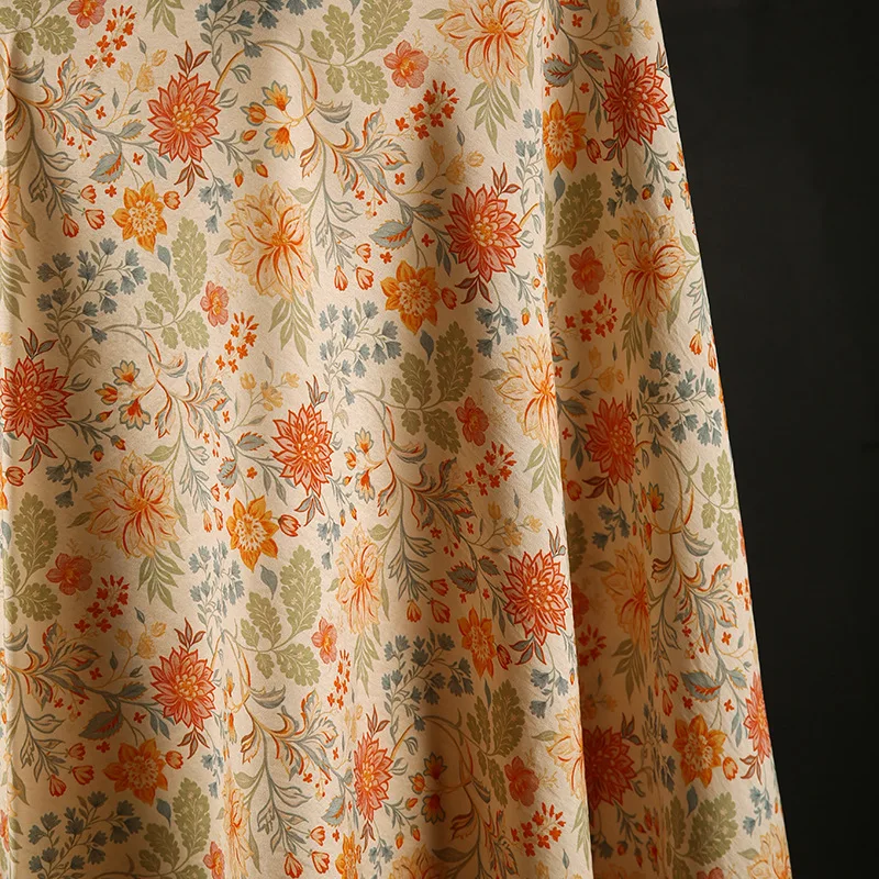 

Digital Printing Floral Brocade Cotton Fabric Making Shirt Dress Skirt Handmade DIY Cloth