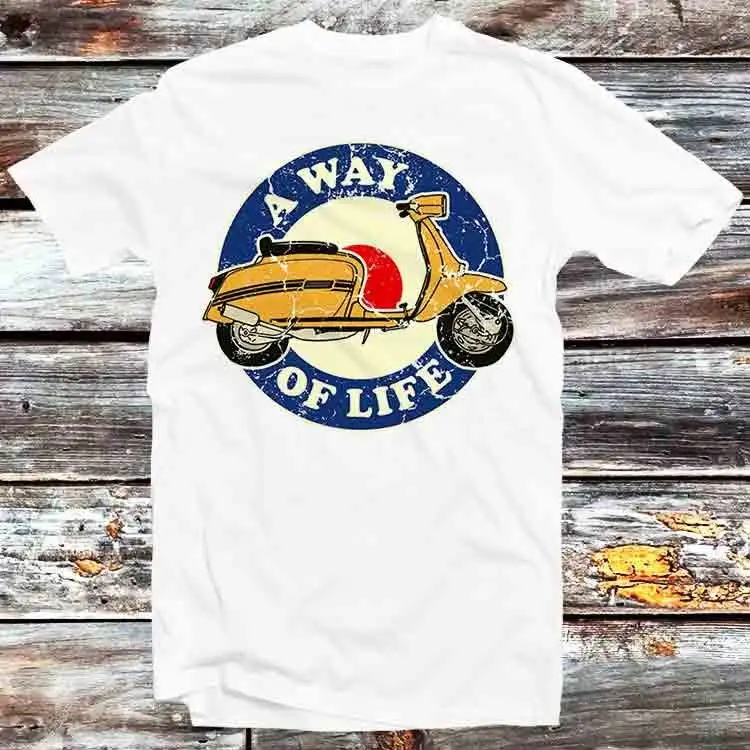 Scooter A Way Of Life Mod Moped Motorcycle Biker T Shirt Vintage Retro Cool Cartoon Anime Top B1056