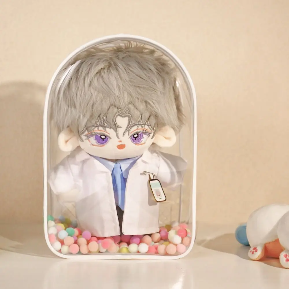 Glitter Plush Doll Display Box PVC Dustproof Cotton Doll Takeaway Bag Thicken Doll Display Dolls Transparent Organizer Bag