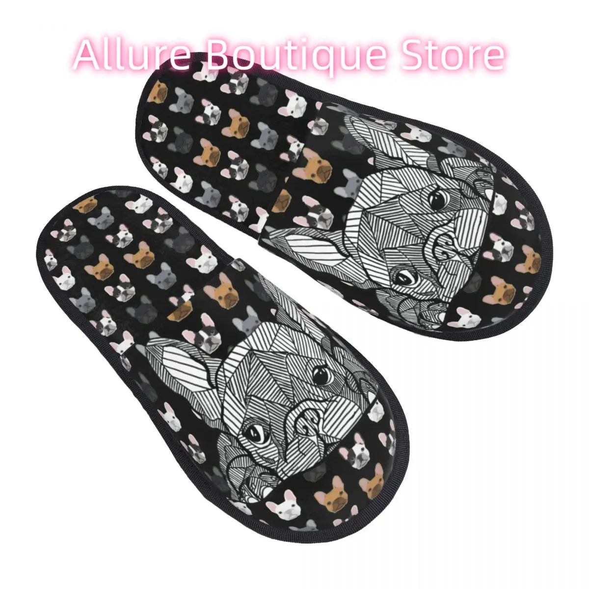 Zapatillas de casa de Bulldog Francés personalizadas para mujer, cómodas zapatillas de espuma viscoelástica para perro Frenchie, zapatillas para dormitorio
