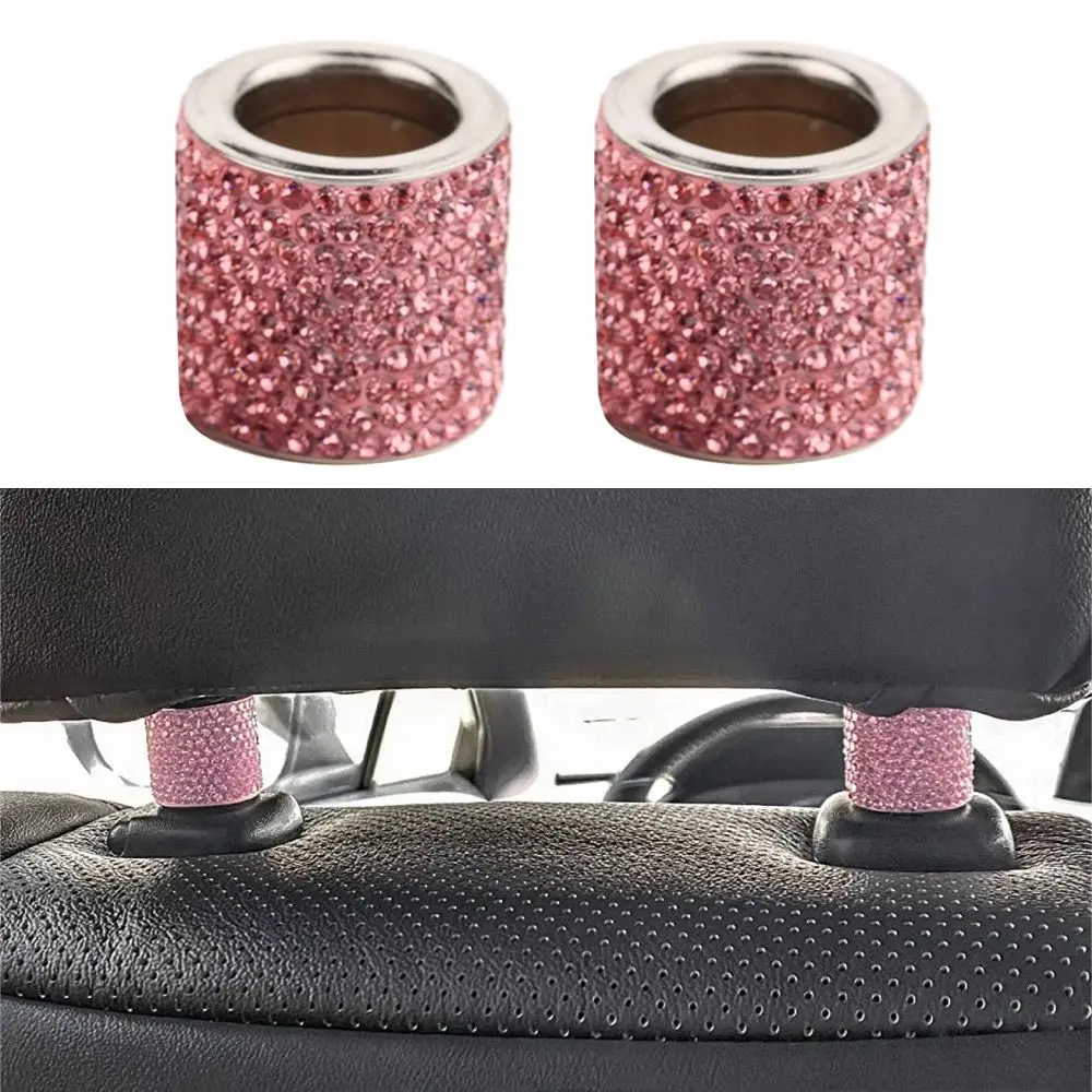 Crystal Car Seat Headrest Ring Bling Shiny Diamond Car Interior Accessories Rhinestone Universal Headrest Decoration