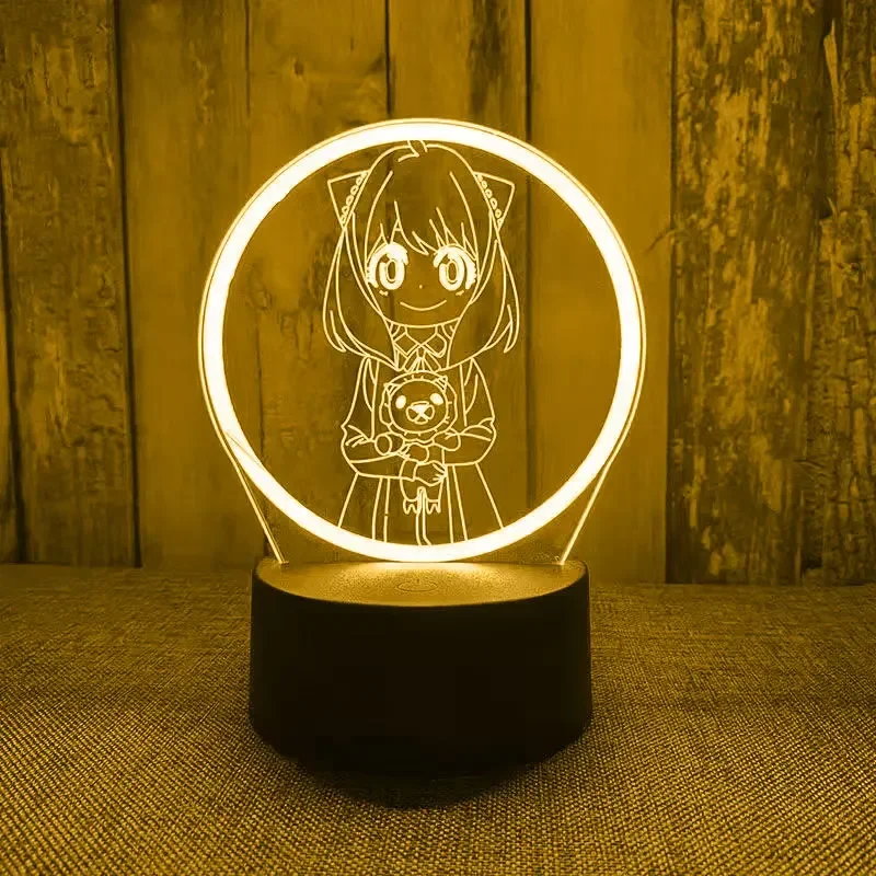 3D Anime Figure LED Lâmpada para Crianças, Hot SPY X Família, Brinquedos Nightlight, Quarto Night Light, Decoração do quarto, Presentes de Aniversário