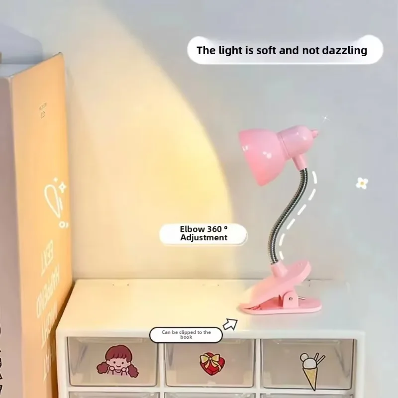 Lámpara de lectura portátil y respetuosa con los ojos, luz cálida y brillante con Clip y batería de larga duración para libros y escritorios, 1 ud.  