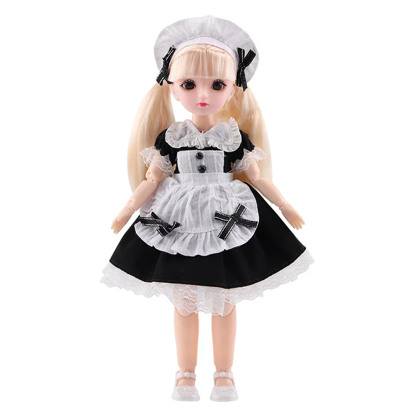 30cm Anime Bjd Doll Full Set 1/6 Bjd Reborn Kawaii Girls Dress Up DIY Toy 23 Joint Movable Body With Clothes Skirt Hat Headdress