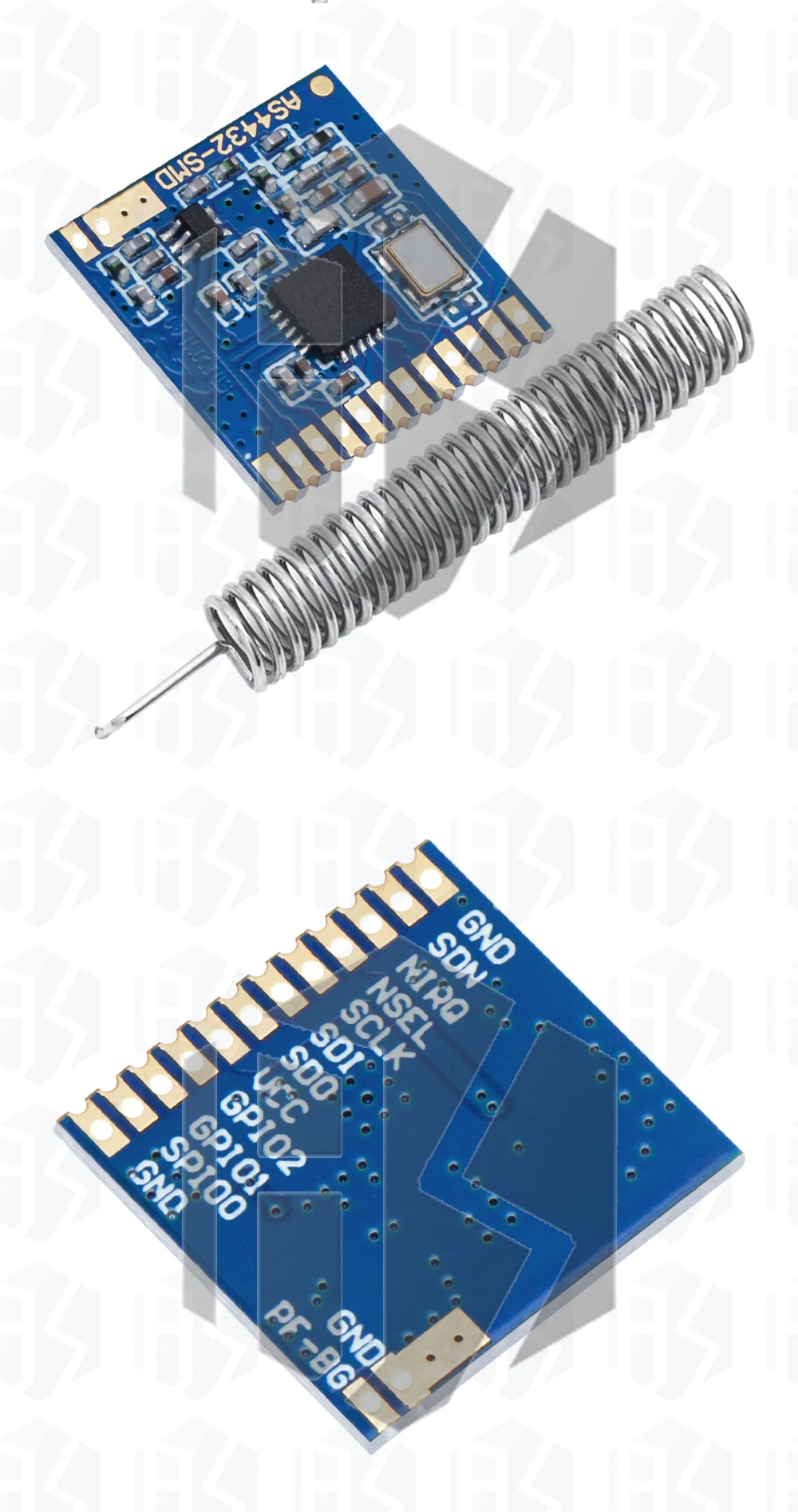 1~10PCS AS4432-SMD Si4432 433MHz Drahtloses Modul SI4432 Kleines SMD-Modul 100mw 1,5km – Detail 9