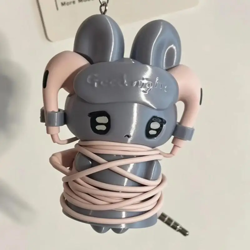 Earbud Storage Bag Cute 3D Printed Rabbit Soft Portable Pouch Multi-use Data  for Home Office