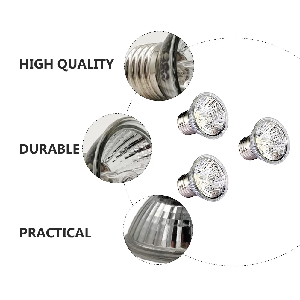 3Pcs Tortoise Basking Lamp Reptiles Heating Light High-Quality Durable Material Warm Comfortable Pet Lamp Tortoise Heating Light