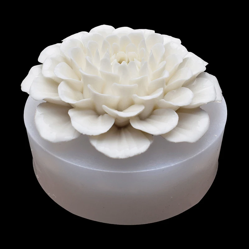 1Pc 8.8Cm 3D Peony Flower Silicone Mold Fondant Cake Mold Plaster Aromatherapy Handmade Mold Wedding Decorating Tool